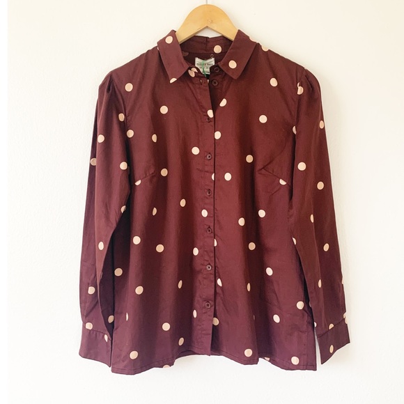 NWT People Tree Edie Polka Dot Shirt - Picture 5 of 12